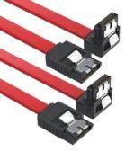 SATA Cable III 6Gbps Straight HDD SDD Data Cable with Locking Latch 16 inches (RED-90D, 2)