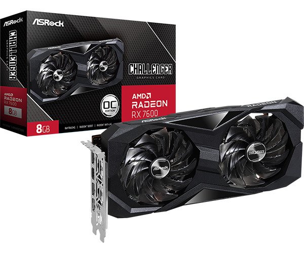 ASRock AMD Radeon RX 7600 Challenger 8GB OC Graphics Card